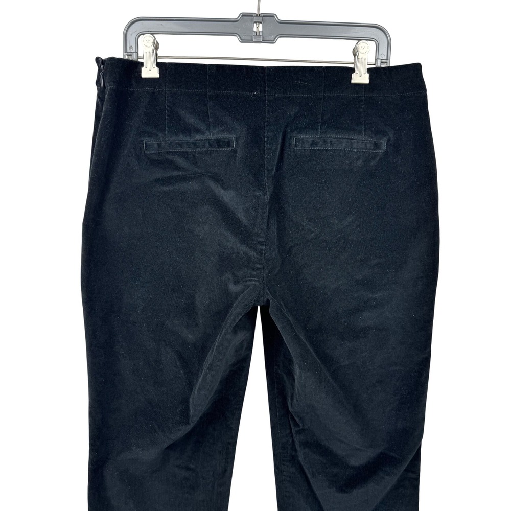 J. Jill Corduroy Pants Women 12 Black Side Zip Straight Leg Stretch Trousers - Picture 3 of 9